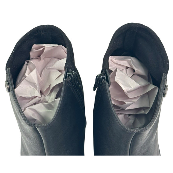 VIONIC Skylar Black Leather Wedge Ankle Boots Booties Womens Size 9 New $160 - Picture 9 of 12